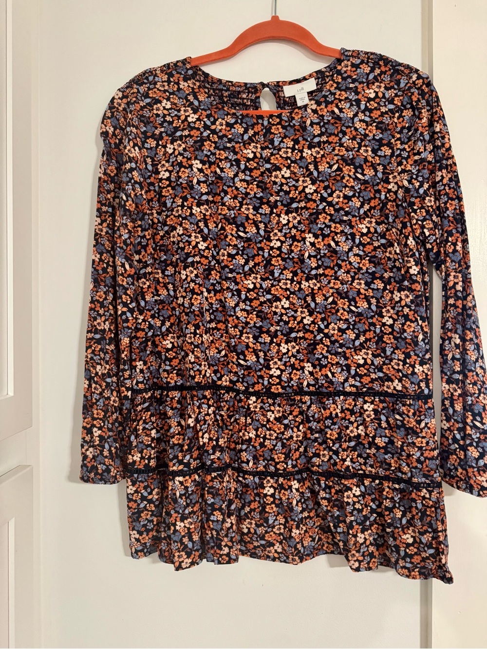 Jjill Smocked Peasant Style Blouse - Like New - Med.